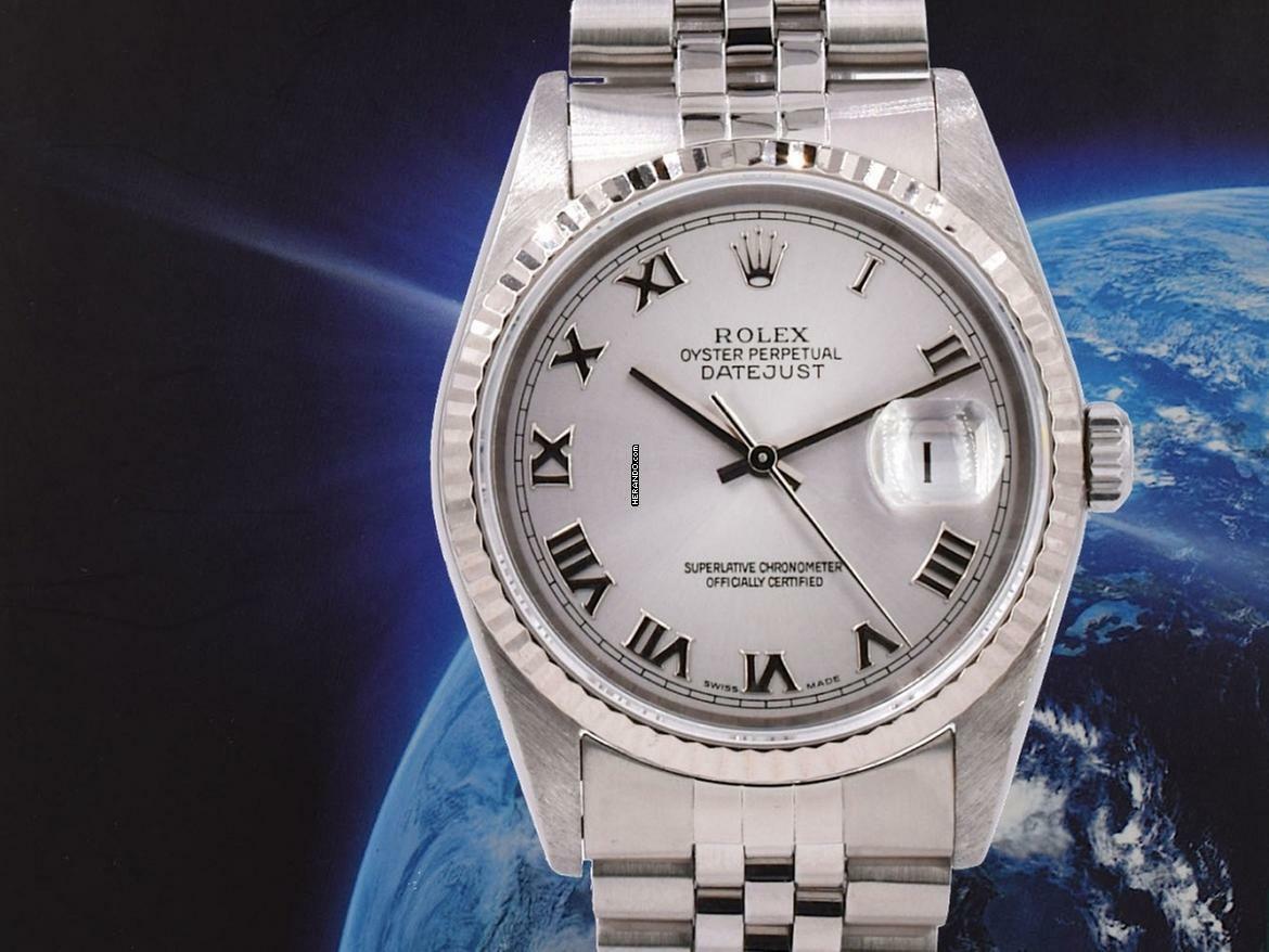  Rolex Datejust 36 16234 Silver Roman Dial - Full Set 36mm </h1> 
