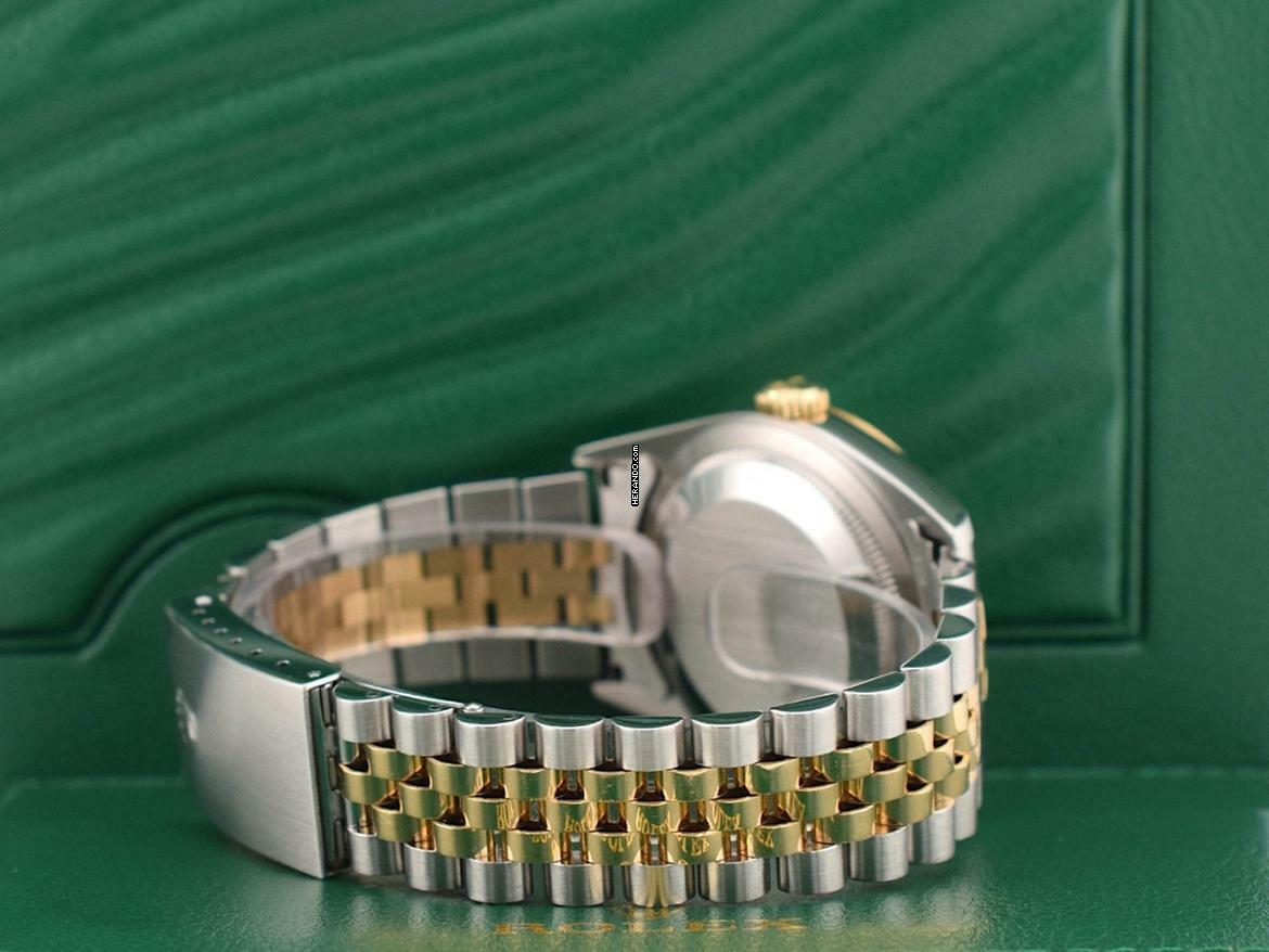 Thumbnail von Rolex Datejust 36 16233 Gold Dial With Big Diamonds - Full Set