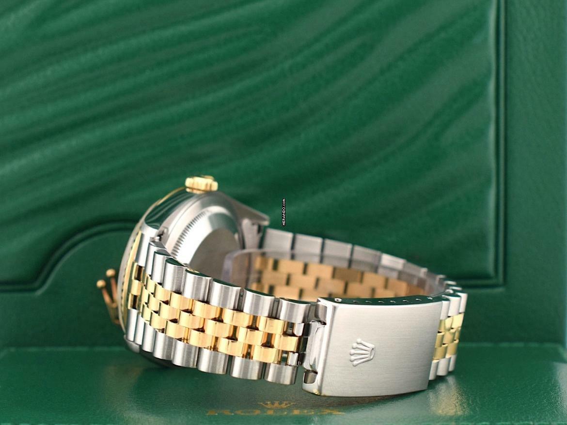 Thumbnail von Rolex Datejust 36 16233 Gold Dial With Big Diamonds - Full Set