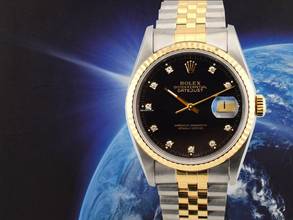 Thumbnail von Rolex Datejust 36 16233 Black Dial With Diamonds - Full Set 36mm