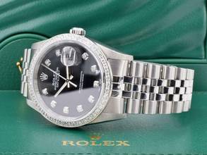 Thumbnail von Rolex Datejust Black Dial With Big Diamonds - After Diamonds Bezel 36mm