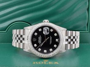 Thumbnail von Rolex Datejust Black Dial With Big Diamonds - After Diamonds Bezel 36mm