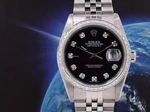 Thumbnail von Rolex Datejust Black Dial With Big Diamonds - After Diamonds Bezel 36mm