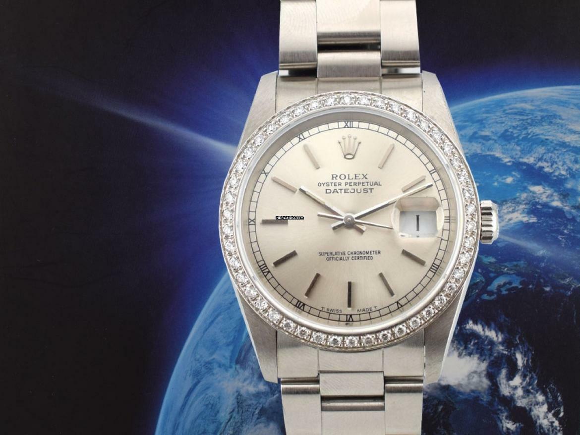  Rolex Datejust 36mm Silver Index Dial - After Diamonds Bezel  