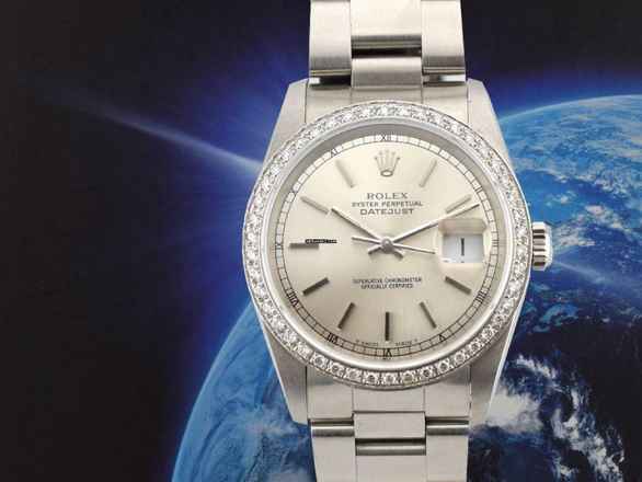  Rolex Datejust 36mm Silver Index Dial - After Diamonds Bezel  