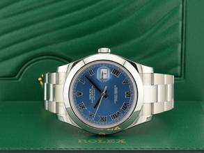 Thumbnail von Rolex Datejust II 116300 Blue Roman Dial - Full Set 2016 41mm