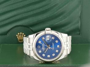 Thumbnail von Rolex Datejust 36 116234 Blue Dial With Big Diamonds - Full Set 36mm </h1>