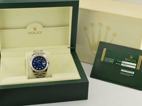 Thumbnail von Rolex Datejust 36 116234 Blue Dial With Big Diamonds - Full Set 36mm </h1>