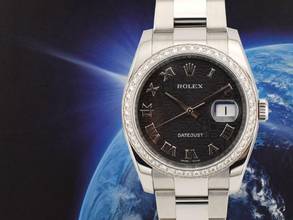 Thumbnail von Rolex Datejust Black Jubilee Roman Dial - After Diamonds Bezel 36mm