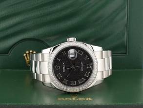 Thumbnail von Rolex Datejust Black Jubilee Roman Dial - After Diamonds Bezel 36mm