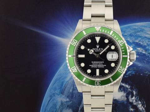  Rolex Submariner Date 16610lv Kermit No Rrr - Card 2007 