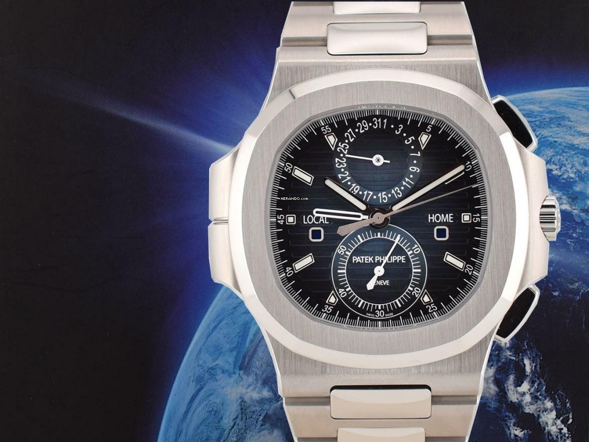 Patek Philippe Nautilus Travel Time Chronograph 5990/1a Blue Dial New </h1>