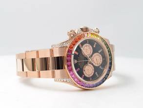 Thumbnail von Rolex Daytona Cosmograph Daytona Rose Gold Diamond After Set Rainbow Bezel </h1>