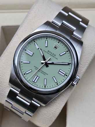  Rolex Oyster Perpetual 41mm 134300 Pistachio dial Like New Condition Full Set 6-2025 