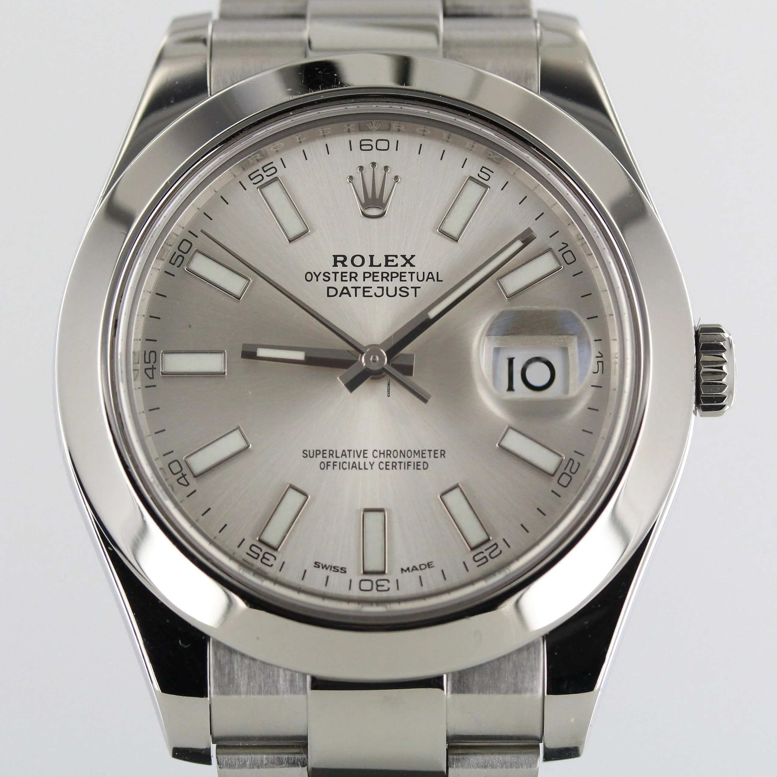  Rolex Datejust II 2015//41MM//SILVER DIAL//REF. 116300//LC100//FULL SET # 676 