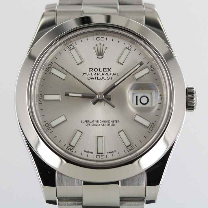  Rolex Datejust II 2015//41MM//SILVER DIAL//REF. 116300//LC100//FULL SET # 676 