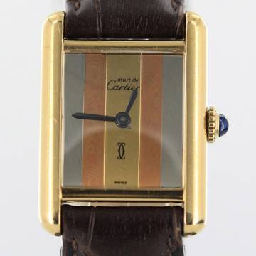 Cartier Tank Vermeil VERMEIL//TRINITY DIAL//925 SILVER/GOLD PLATED # 635 