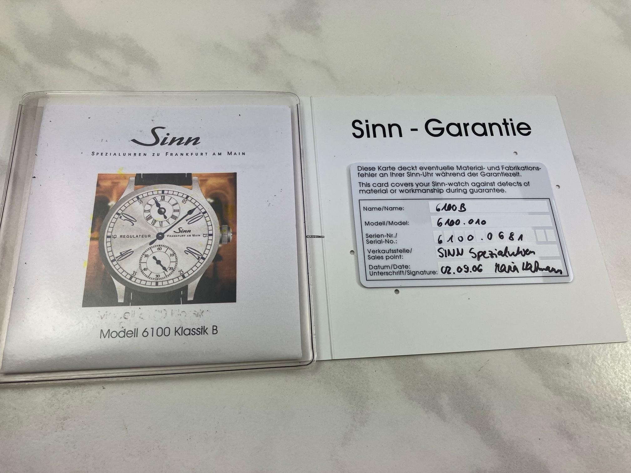 Thumbnail von Sinn 6100 Regulateur 6100 B / Box+Papiere