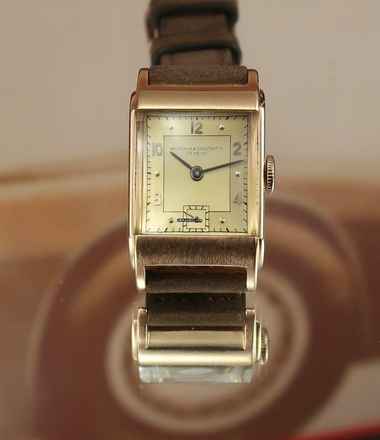  Vacheron Constantin 18K GOLD PINK ART DECO TANK FROM 1943 WITH EXTRACT  