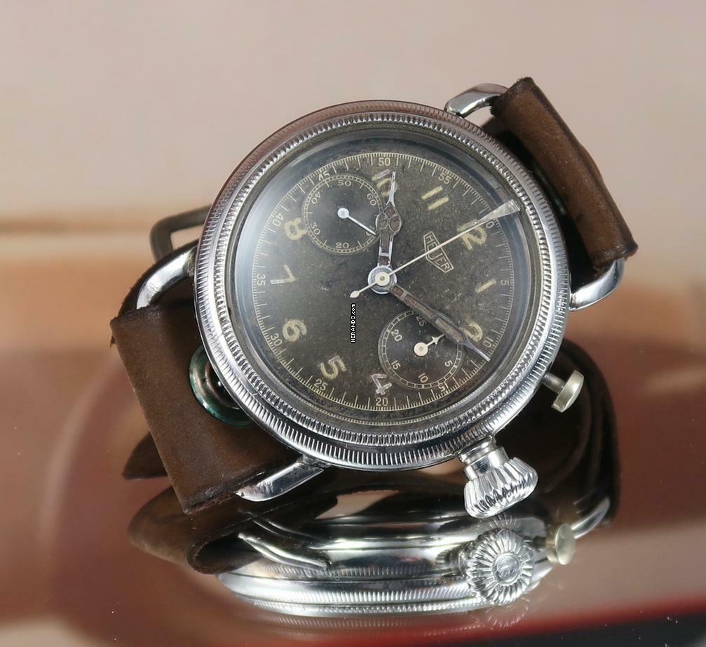 Thumbnail von Heuer SUPER RARE OVERSIZE PILOT'S CHRONO FROM THE 30'S VINTAGE