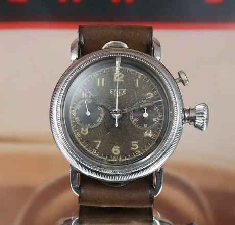  Heuer SUPER RARE OVERSIZE PILOT'S CHRONO FROM THE 30'S VINTAGE 