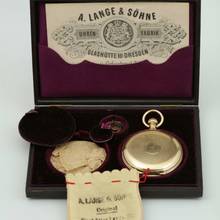 Thumbnail von A. Lange & Söhne Full Set“ 18k Gold qualität 1A Taschenuhr Seconde Morte um 1886 Sehr Selten </h1>