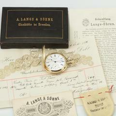 Thumbnail von A. Lange & Söhne Full Set“ 18k Gold qualität 1A Taschenuhr Seconde Morte um 1886 Sehr Selten </h1>