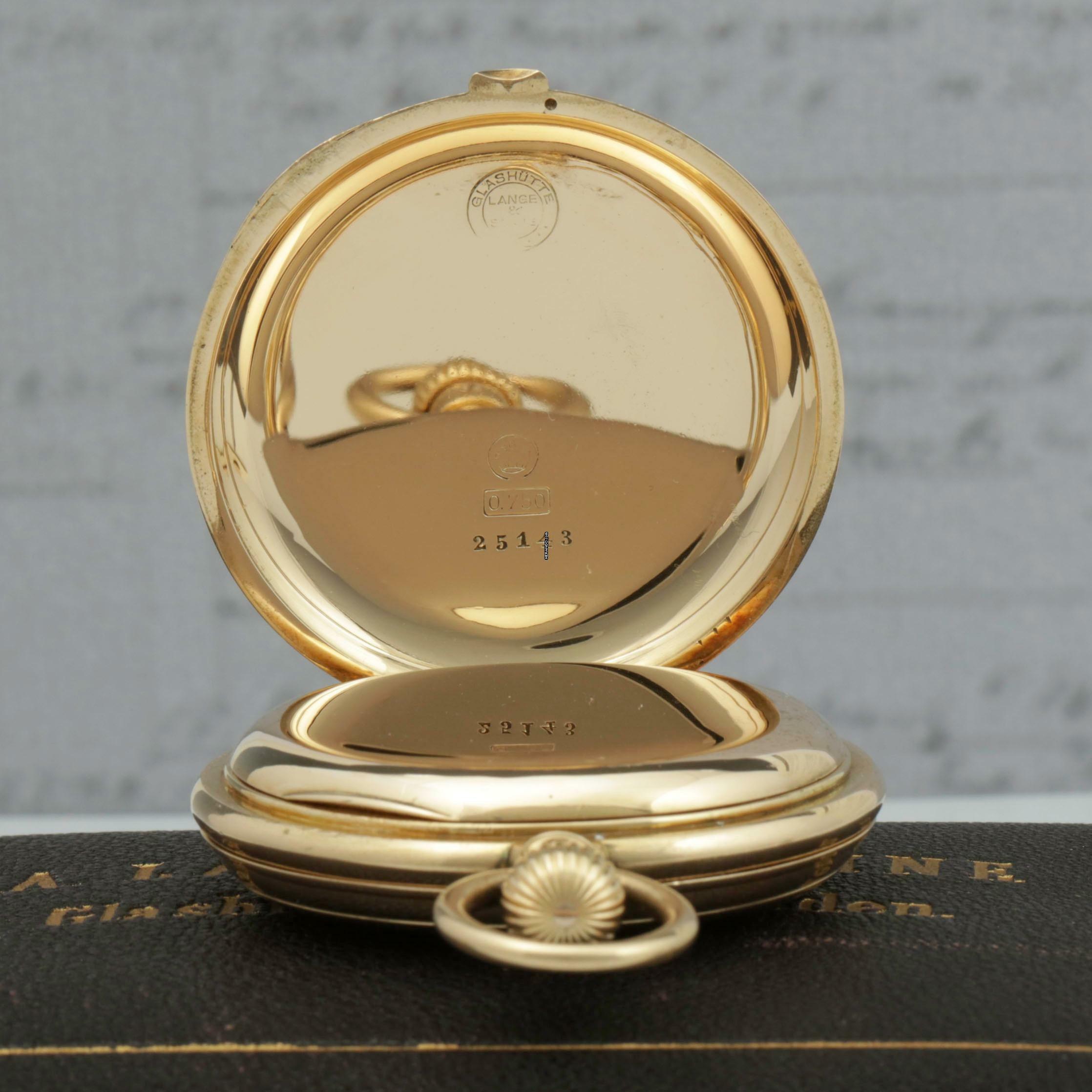 Thumbnail von A. Lange & Söhne Full Set“ 18k Gold qualität 1A Taschenuhr Seconde Morte um 1886 Sehr Selten </h1>