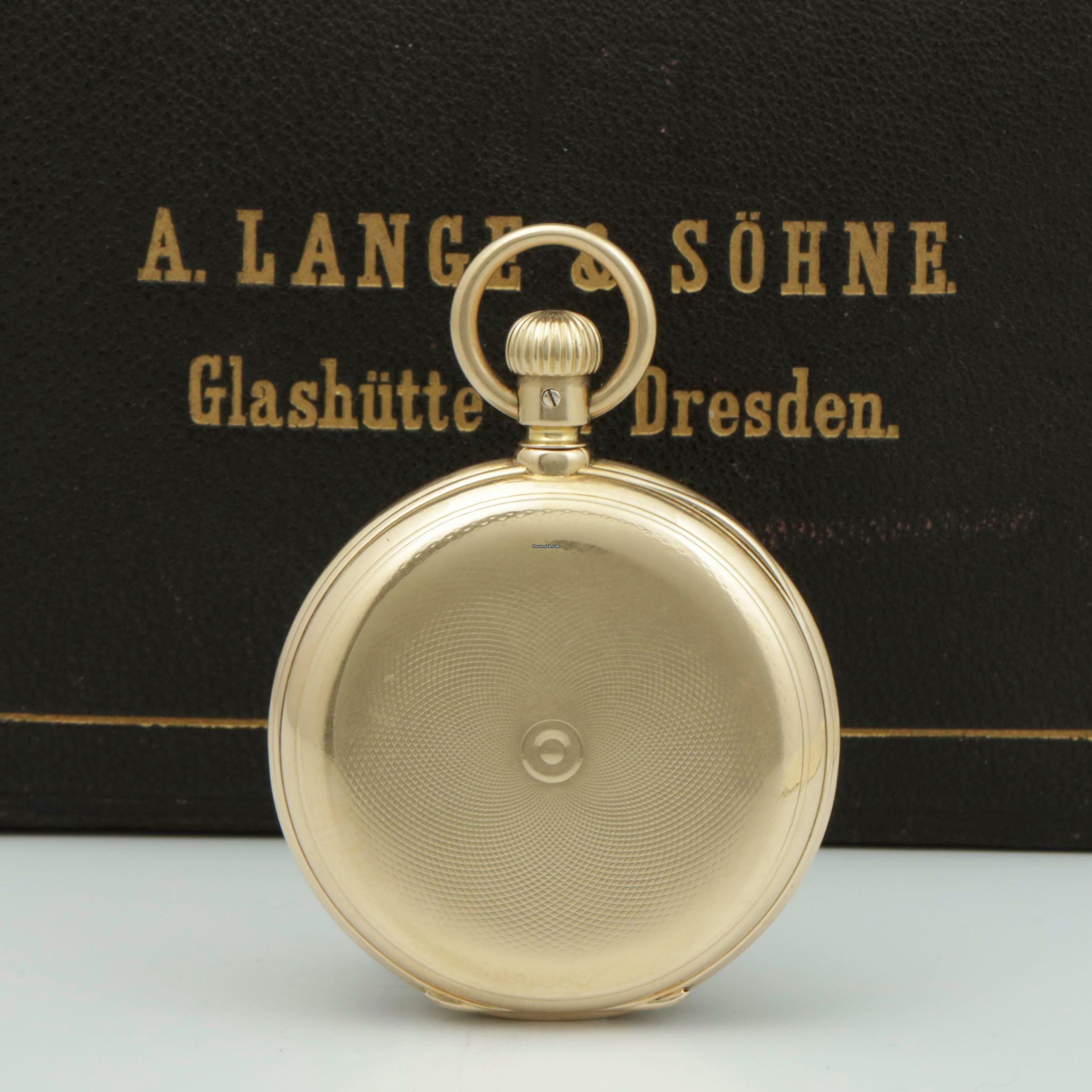 Thumbnail von A. Lange & Söhne Full Set“ 18k Gold qualität 1A Taschenuhr Seconde Morte um 1886 Sehr Selten </h1>