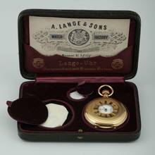 Thumbnail von A. Lange & Söhne 18k Gold ½ Savonette mit Chronograf Diamant Original Box und Zertifikat 1890. </h1>