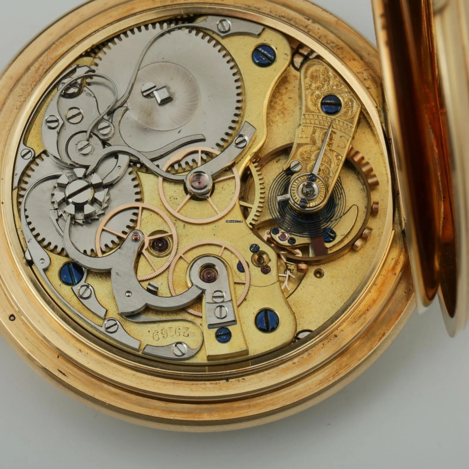 Thumbnail von A. Lange & Söhne 18k Gold ½ Savonette mit Chronograf Diamant Original Box und Zertifikat 1890. </h1>