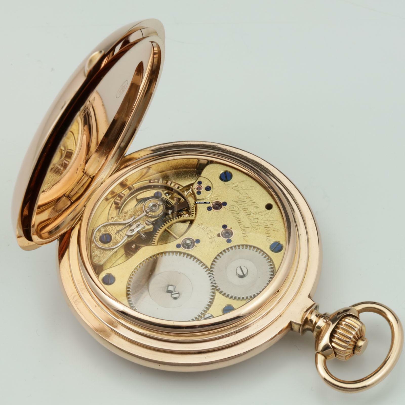 Thumbnail von A. Lange & Söhne Ungetragene 58mm/159g Anker Chronometer Original Box zertifikat 18k Gold 1901