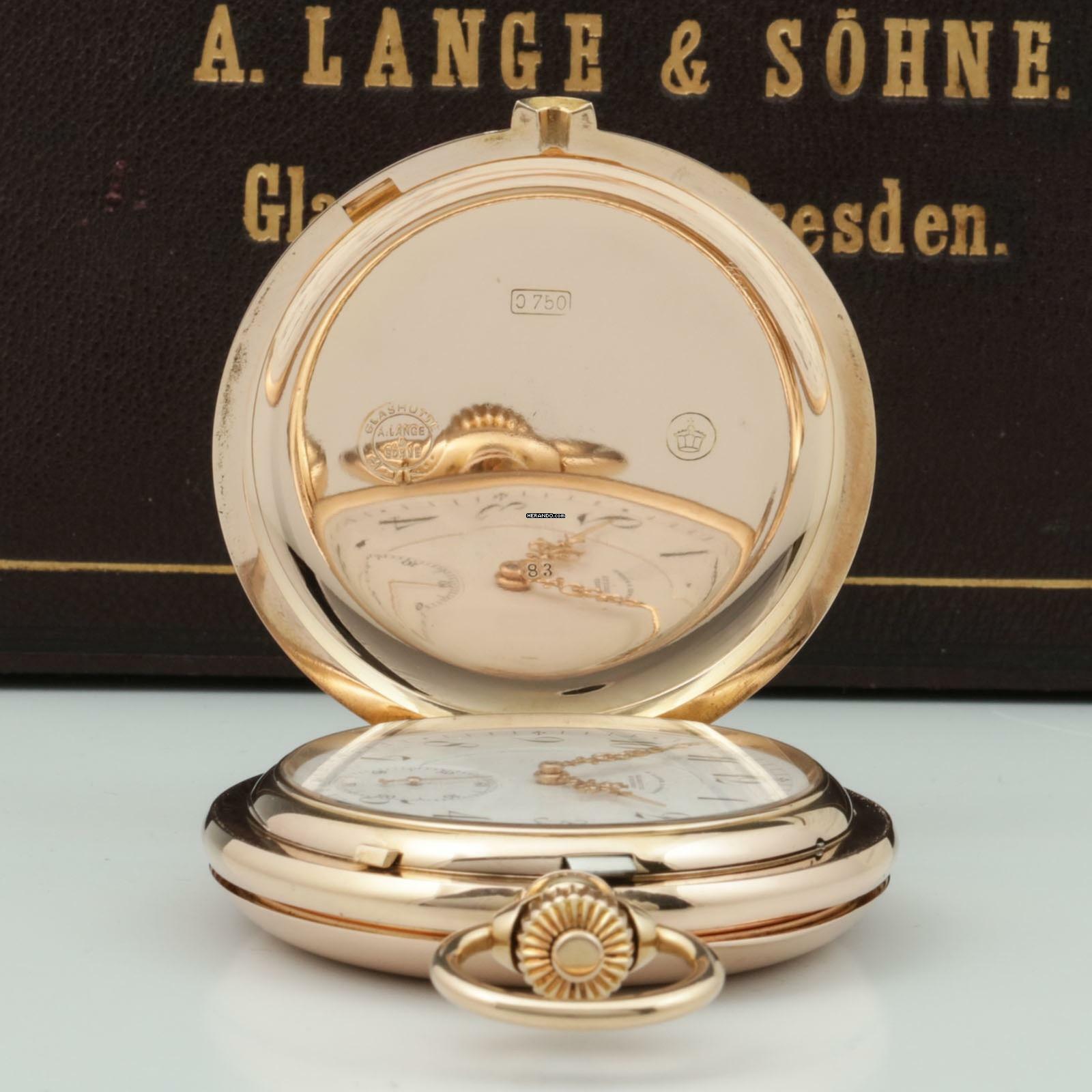 Thumbnail von A. Lange & Söhne Ungetragene 58mm/159g Anker Chronometer Original Box zertifikat 18k Gold 1901
