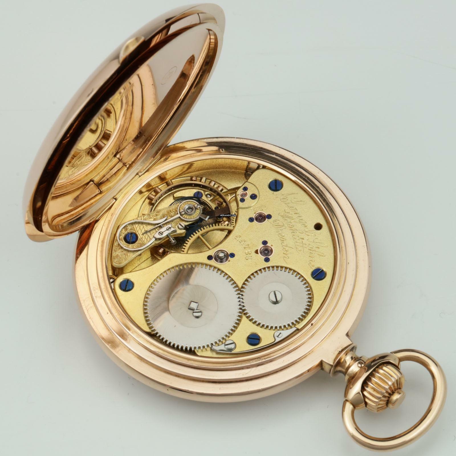 Thumbnail von A. Lange & Söhne Ungetragene 58mm/159g Anker Chronometer Original Box zertifikat 18k Gold 1901