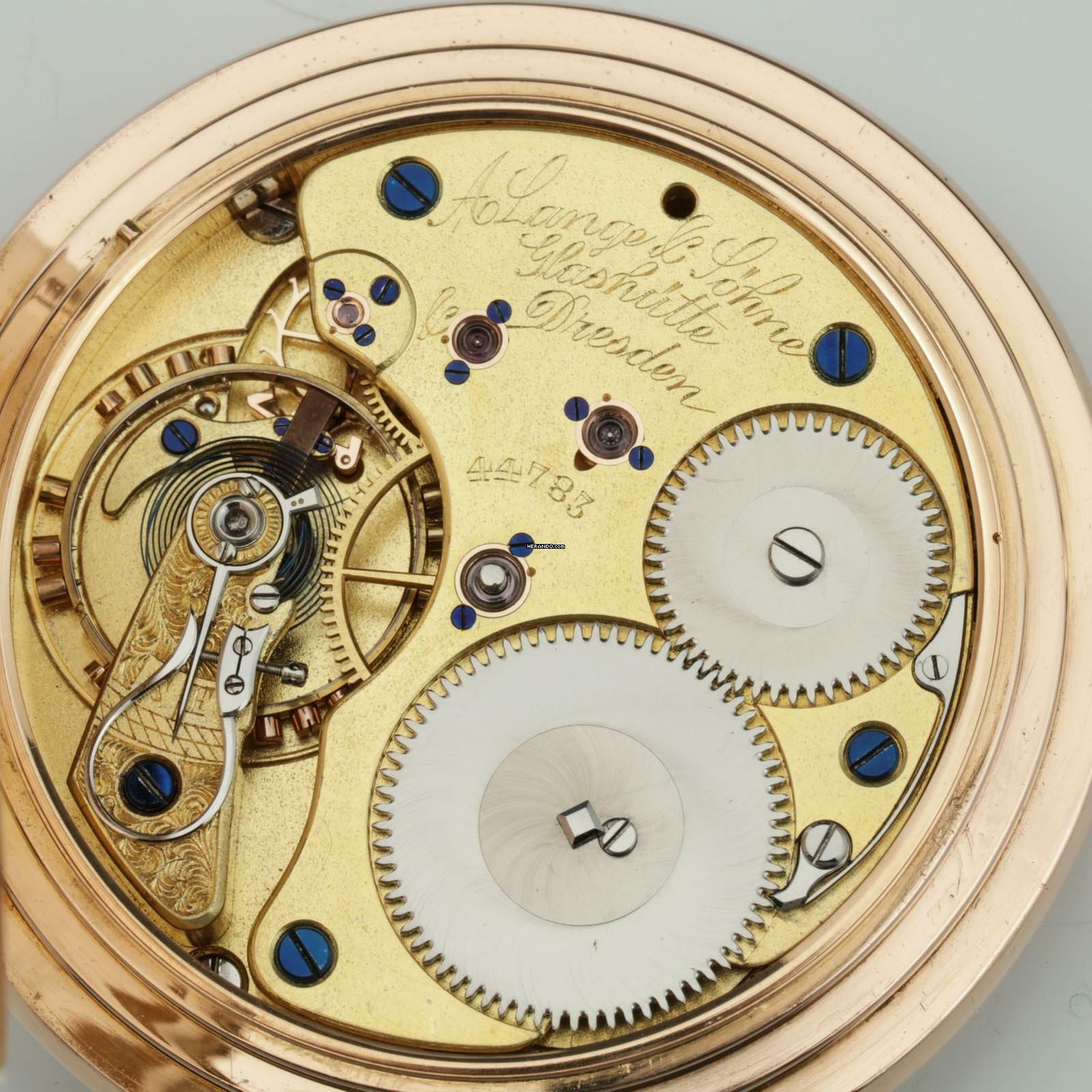 Thumbnail von A. Lange & Söhne Ungetragene 58mm/159g Anker Chronometer Original Box zertifikat 18k Gold 1901