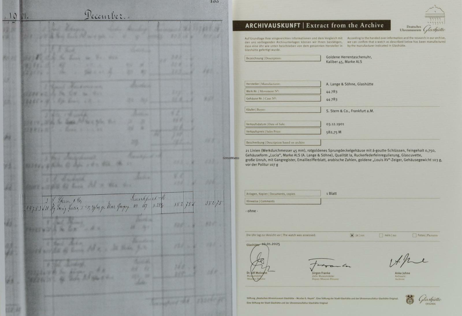 Thumbnail von A. Lange & Söhne Ungetragene 58mm/159g Anker Chronometer Original Box zertifikat 18k Gold 1901