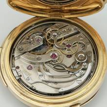 Thumbnail von Haas Nevaux & Cie. 18k. Gold Taschenuhr 36j Minutenrepetition Split-Sekunde Chronograph und Box 1905