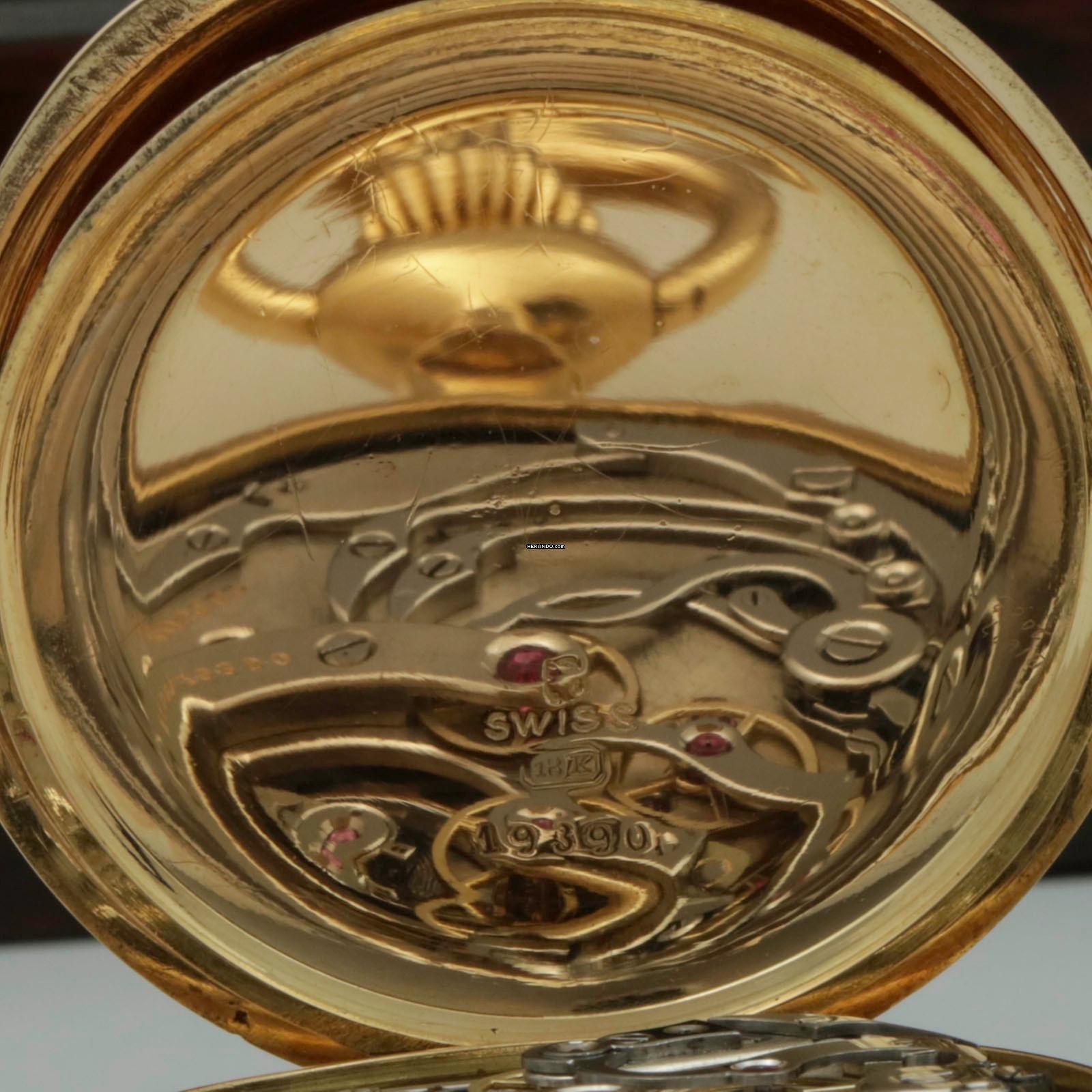 Thumbnail von Haas Nevaux & Cie. 18k. Gold Taschenuhr 36j Minutenrepetition Split-Sekunde Chronograph und Box 1905