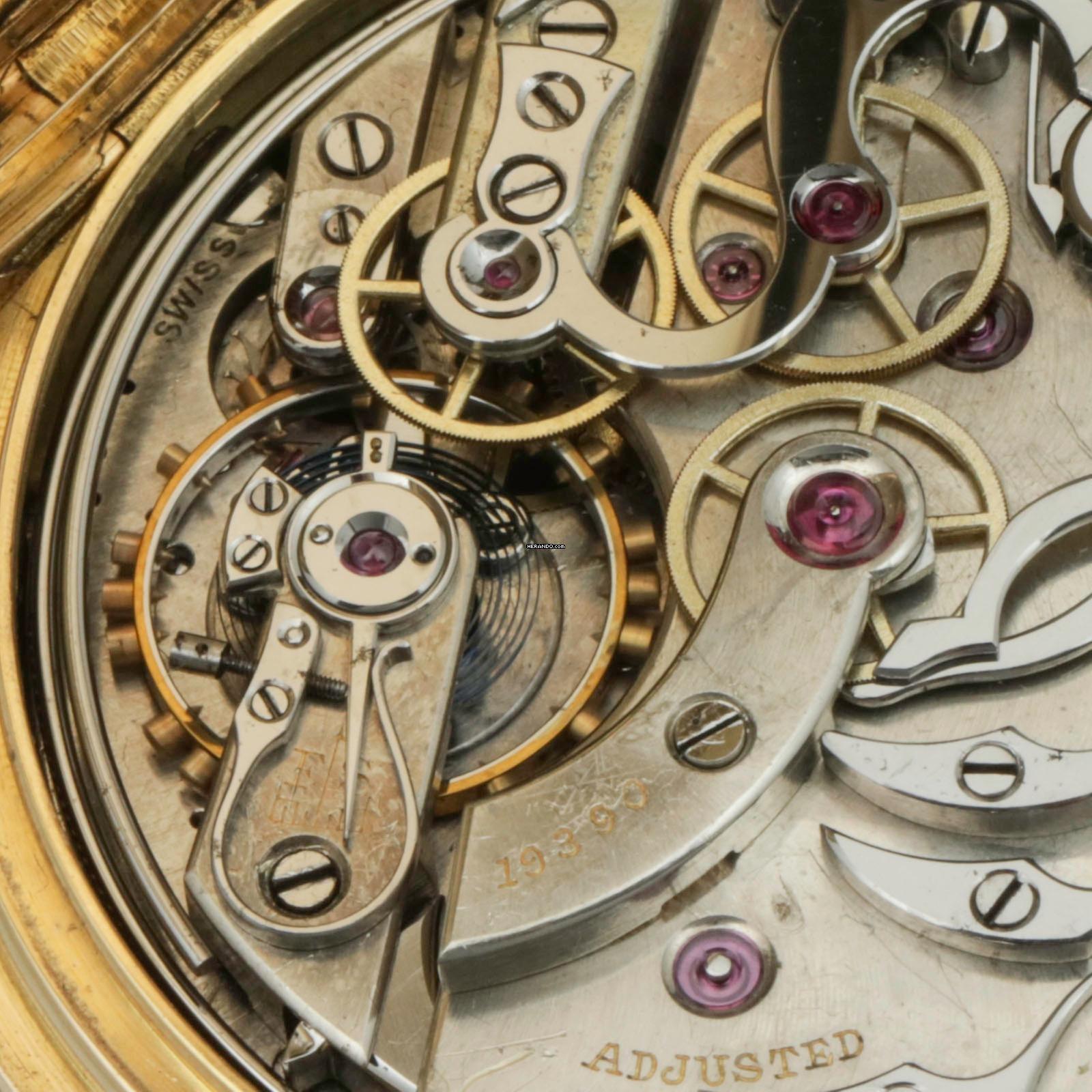 Thumbnail von Haas Nevaux & Cie. 18k. Gold Taschenuhr 36j Minutenrepetition Split-Sekunde Chronograph und Box 1905