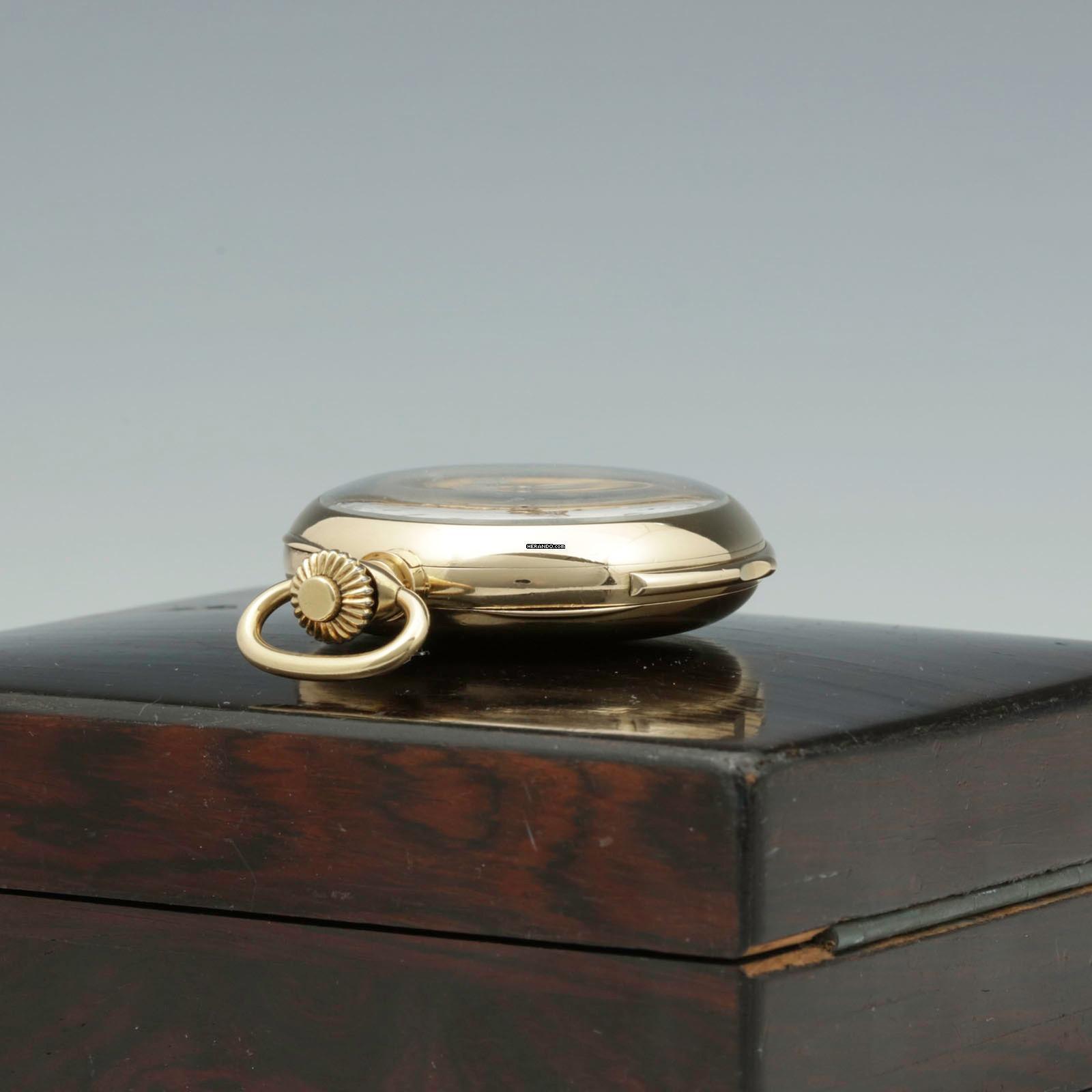 Thumbnail von Haas Nevaux & Cie. 18k. Gold Taschenuhr 36j Minutenrepetition Split-Sekunde Chronograph und Box 1905