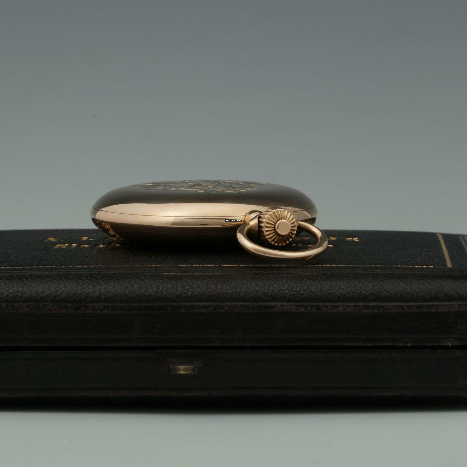 Thumbnail von A. Lange & Söhne 18k Gold Guilliaume-Unruhe Kal.45 Taschenuhr Original Box Museums Zertifikat 1910. </h1>