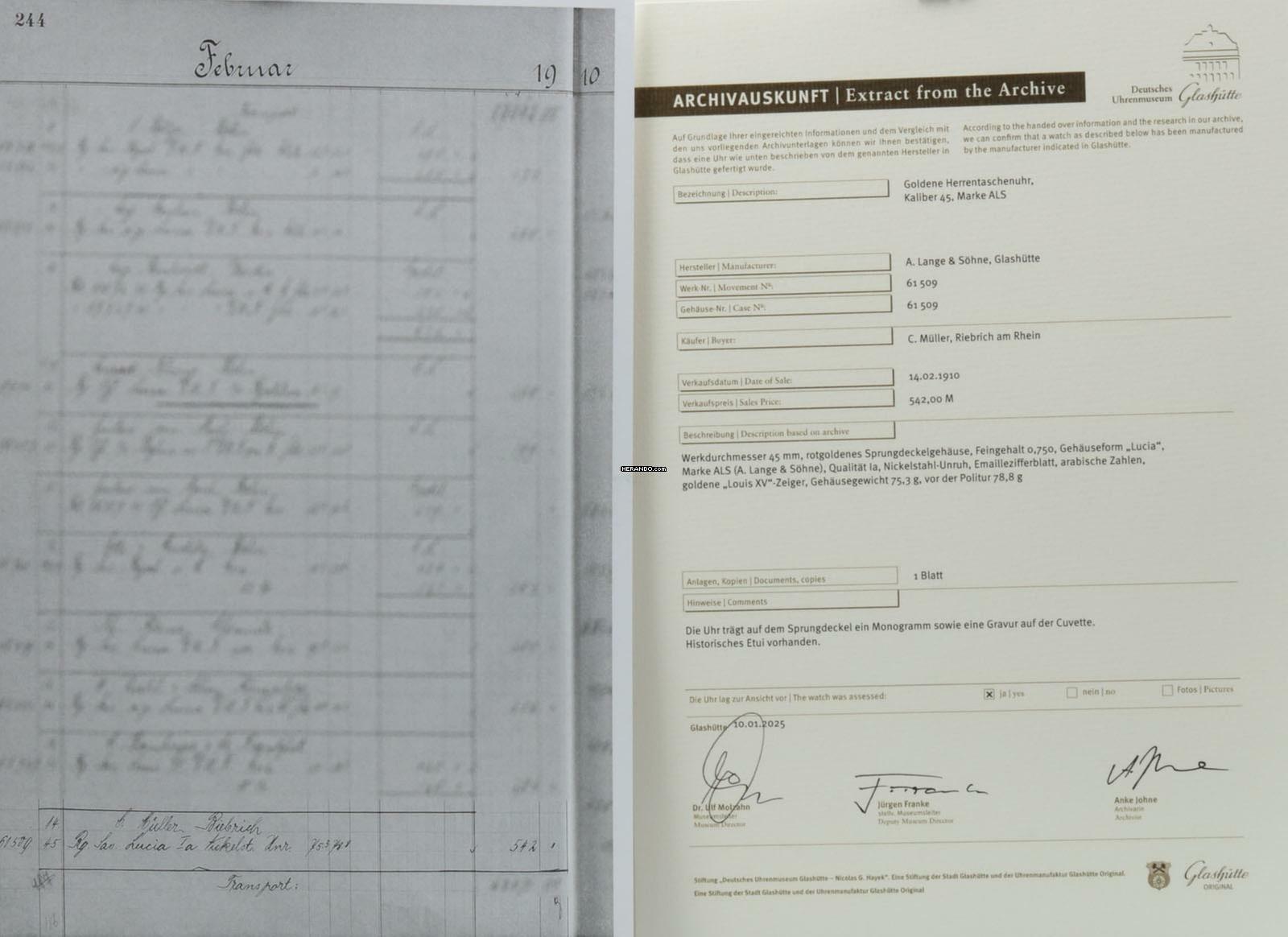 Thumbnail von A. Lange & Söhne 18k Gold Guilliaume-Unruhe Kal.45 Taschenuhr Original Box Museums Zertifikat 1910. </h1>