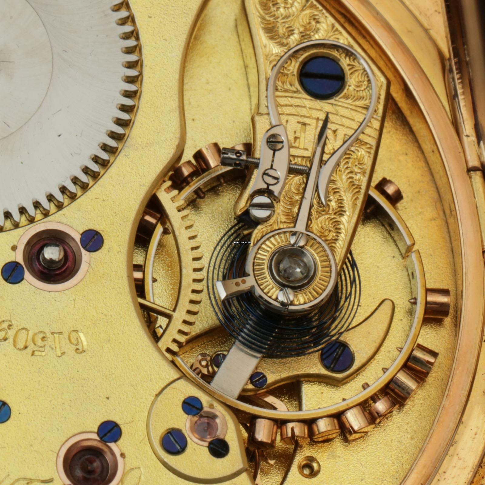 Thumbnail von A. Lange & Söhne 18k Gold Guilliaume-Unruhe Kal.45 Taschenuhr Original Box Museums Zertifikat 1910. </h1>