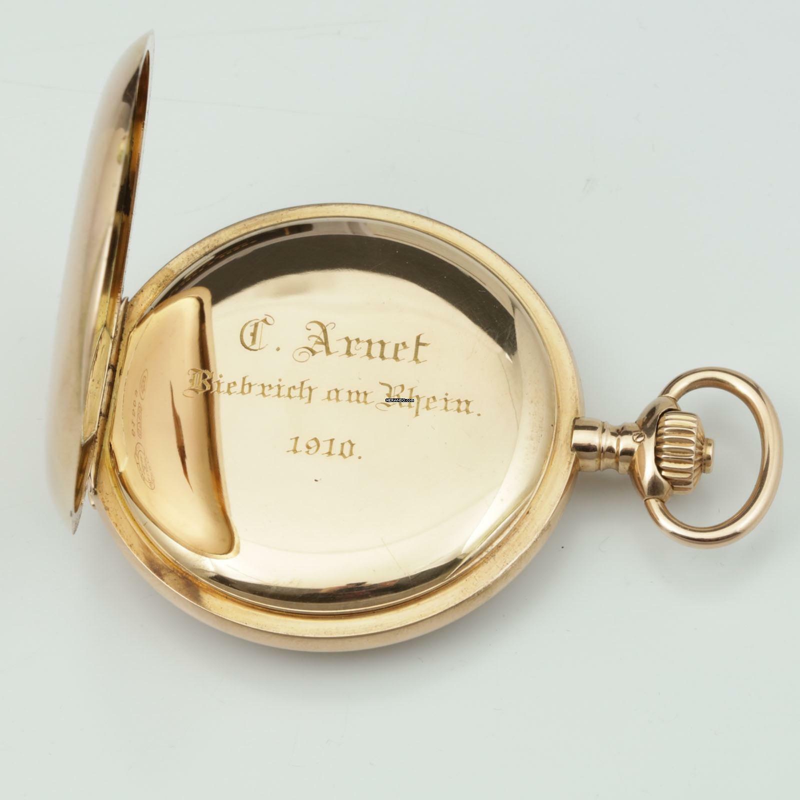 Thumbnail von A. Lange & Söhne 18k Gold Guilliaume-Unruhe Kal.45 Taschenuhr Original Box Museums Zertifikat 1910. </h1>