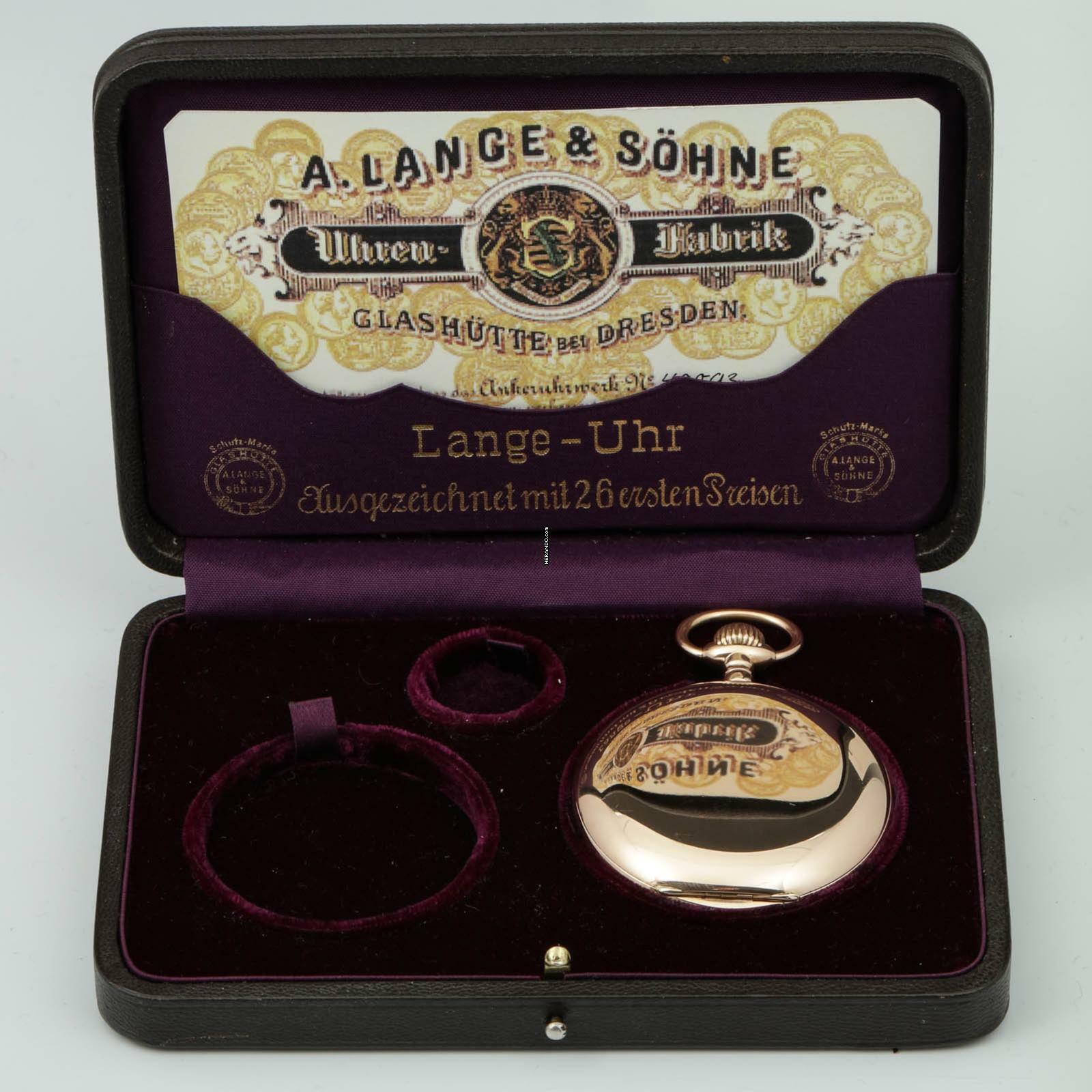 Thumbnail von A. Lange & Söhne 55mm Gr 130g schwere Qualität 1A Taschenuhr 18k Gold mit Box & Zertifikat 1906 </h1>