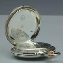 Thumbnail von A. Lange & Söhne neuwertige Silber Taschenuhr 1A Original Etui Gangschein der Sternwarte 1893 </h1>