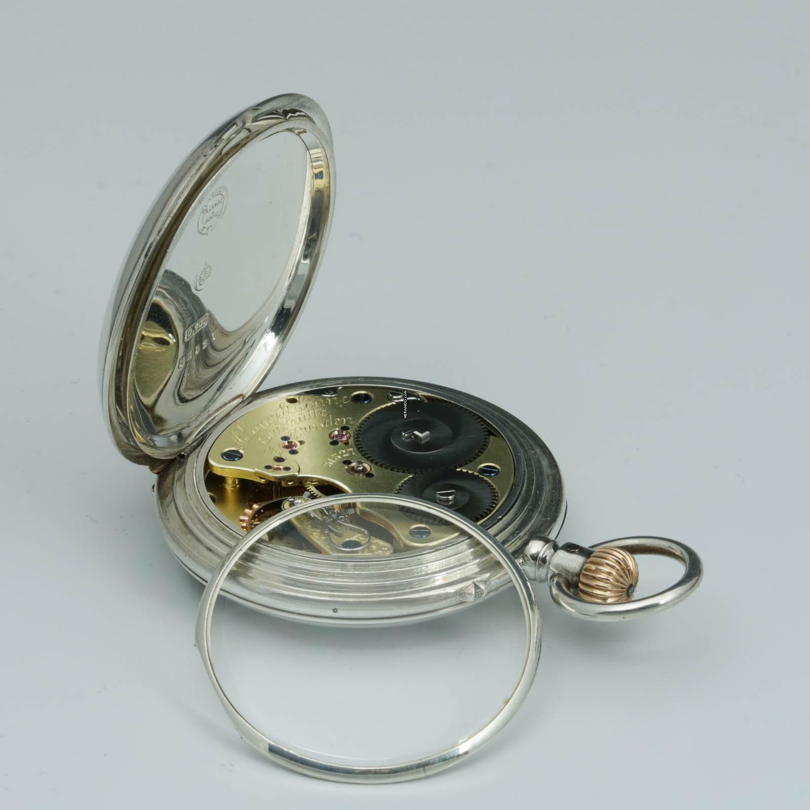 Thumbnail von A. Lange & Söhne neuwertige Silber Taschenuhr 1A Original Etui Gangschein der Sternwarte 1893 </h1>