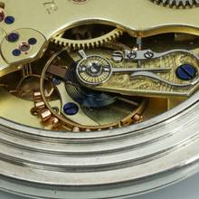 Thumbnail von A. Lange & Söhne neuwertige Silber Taschenuhr 1A Original Etui Gangschein der Sternwarte 1893 </h1>