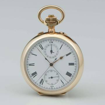  Ungemarkt Taschenuhr Gr. schwerer Schweizer Ankerchronometer Split Sekunde 1890 Valée de Joux 