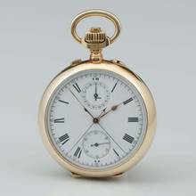 Thumbnail von Ungemarkt Taschenuhr Gr. schwerer Schweizer Ankerchronometer Split Sekunde 1890 Valée de Joux